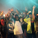 Demonstrators protest against the police shooting of 18-year-old Michael Brown by holding their hands up while gathered on the streets of Ferguson, Mo., late on Aug. 16, 2014.
Joshua LOTT/AFP/Getty Images